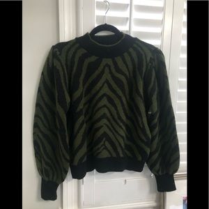 Black and green zebra sweater